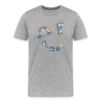 Dragon mignon, monstre marin pour les enfants - T-shirt bio Premium Homme - gris chiné - Devant - Damien (186cm)