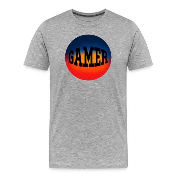 Gamer-Spielkonsole - Männer Premium Bio T-Shirt - Grau meliert - Vorne - Damien (186cm)