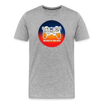Spielkonsolen-Spieler - Männer Premium Bio T-Shirt - Grau meliert - Vorne - Damien (186cm)