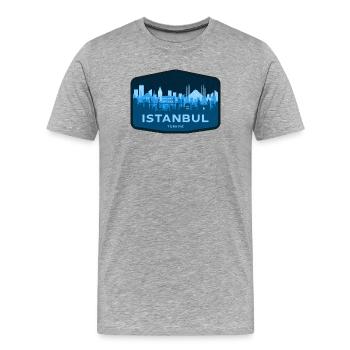 Istanbul - Men's Premium Organic T-Shirt - heather grey - Front - Damien (186cm)