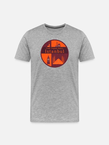 Monuments d’Istanbul - T-shirt bio Premium Homme - gris chiné