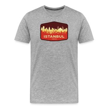 Istanbul Skyline - Men's Premium Organic T-Shirt - heather grey - Front - Damien (186cm)