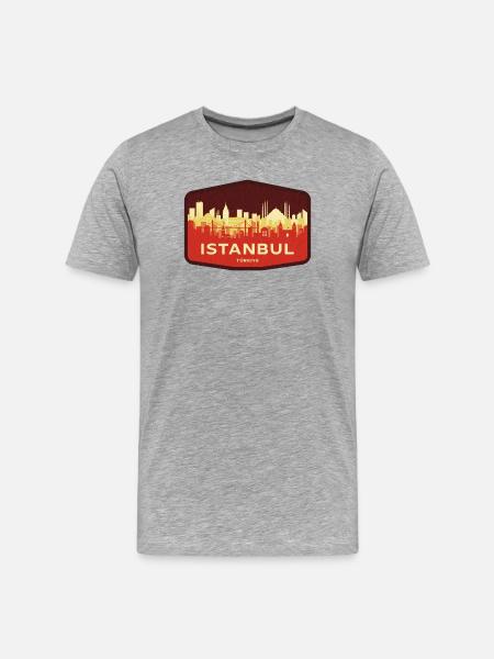 Istanbul Skyline - Men's Premium Organic T-Shirt - heather grey