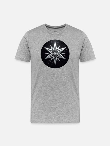 Star White Gray Folding Art - Men's Premium Organic T-Shirt - heather grey