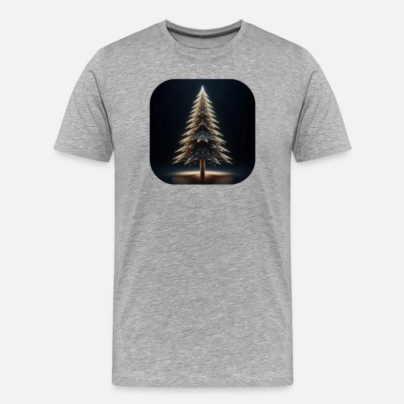 Weihnachtsbaum Polygone Licht Tannenbaum - Männer Premium Bio T-Shirt - Grau meliert