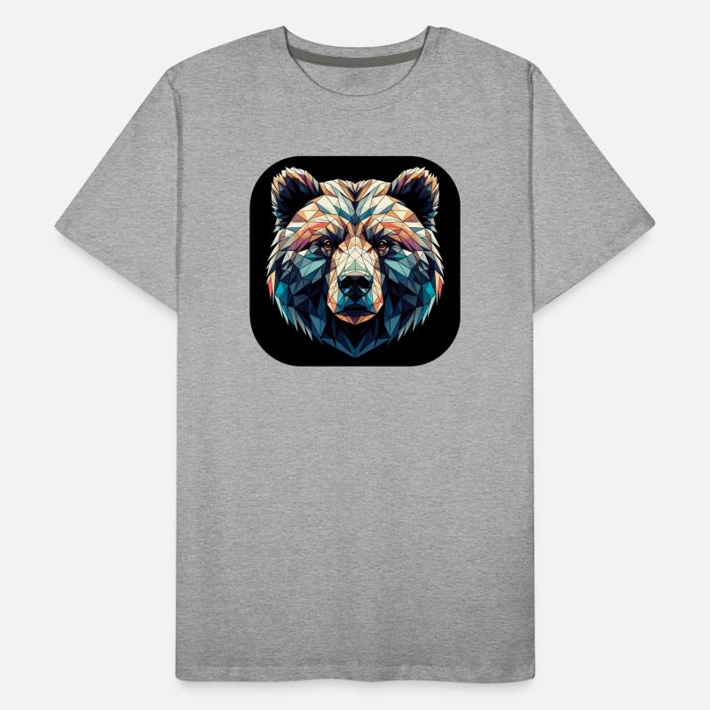 Ours coloré dans un design polygonal T-shirt bio Premium Homme