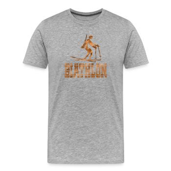 SPORTS D’HIVER BIATHLON BIATHLÈTE BIATHLÈTES - T-shirt bio Premium Homme - gris chiné - Devant - Damien (186cm)