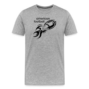 american football Symbol Spiel Mannschaft Verein - Männer Premium Bio T-Shirt - Grau meliert - Vorne - Damien (186cm)