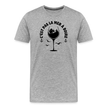 mer, marin, vacances à la mer - T-shirt bio Premium Homme - gris chiné - Devant - Damien (186cm)