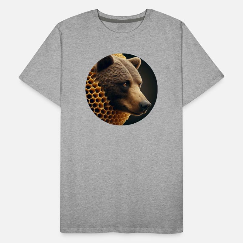 Ours brun en nid d’abeille T-shirt bio Premium Homme