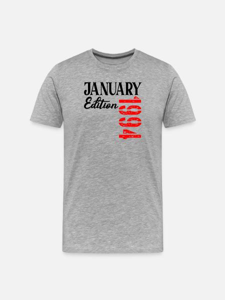 33e anniversaire janvier 1994 - 33 ans - T-shirt bio Premium Homme - gris chiné
