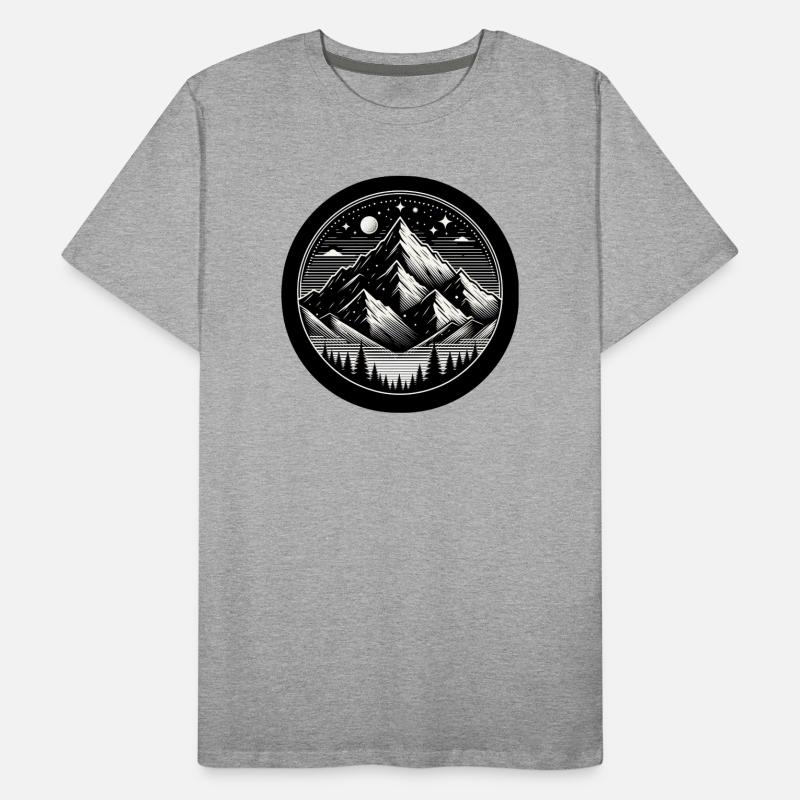 Mountain, Night, Starry Sky, Forest Men's Premium Organic T-Shirt