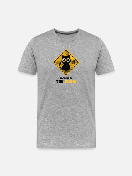 Recognize the signs - Männer Premium Bio T-Shirt - Grau meliert