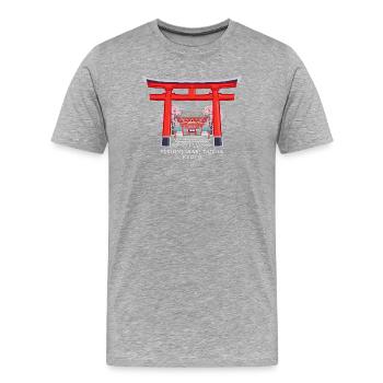 Torii Japan, Kyoto, Fushimi Inari Shrine - Taisha - Men's Premium Organic T-Shirt - heather grey - Front - Damien (186cm)
