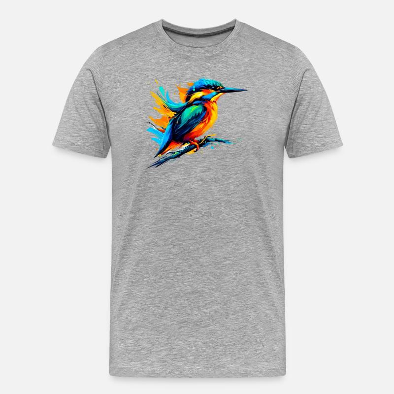 Eisvogel - Männer Premium Bio T-Shirt - Grau meliert