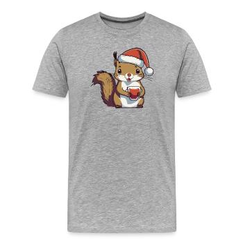 Glow Squirrel 1 - Men's Premium Organic T-Shirt - heather grey - Front - Damien (186cm)