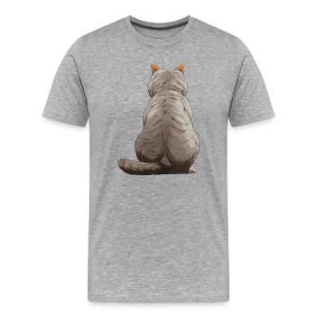 Britisch Kurzhaar Katze - Männer Premium Bio T-Shirt - Grau meliert - Vorne - Damien (186cm)