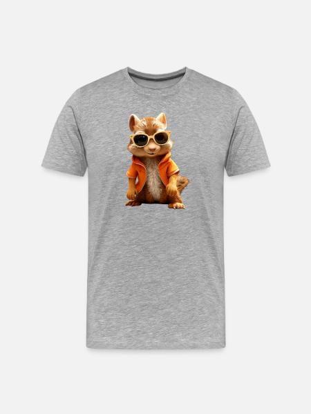 Squirrel Sunglasses I love squirrels - Men's Premium Organic T-Shirt - heather grey