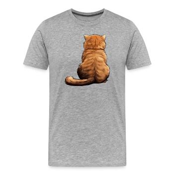 Schottische Falte - Männer Premium Bio T-Shirt - Grau meliert - Vorne - Damien (186cm)