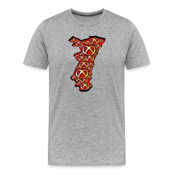 Alsace region Pretzel Blason - Men's Premium Organic T-Shirt - heather grey - Front - Damien (186cm)