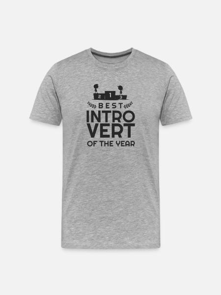 Si vous êtes introverti, prenez-le !! - T-shirt bio Premium Homme - gris chiné