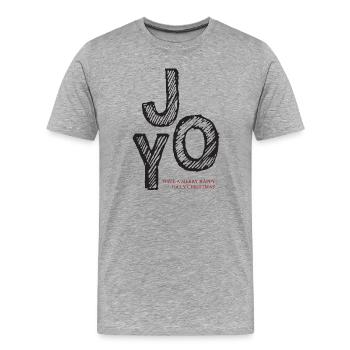 JOY Christmas Joy Lettering - Men's Premium Organic T-Shirt - heather grey - Front - Damien (186cm)