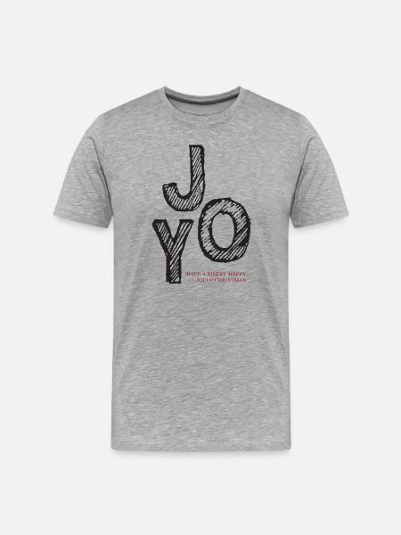 JOY Christmas Joy Lettering - Men's Premium Organic T-Shirt - heather grey