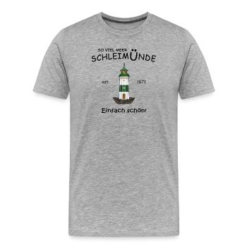 Insel Schleimünde, Einfach schön, Handzeichnung - Männer Premium Bio T-Shirt - Grau meliert - Vorne - Damien (186cm)