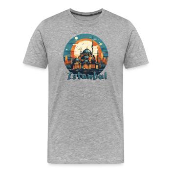 Istanbul Turkey Mosque Architecture - Men's Premium Organic T-Shirt - heather grey - Front - Damien (186cm)