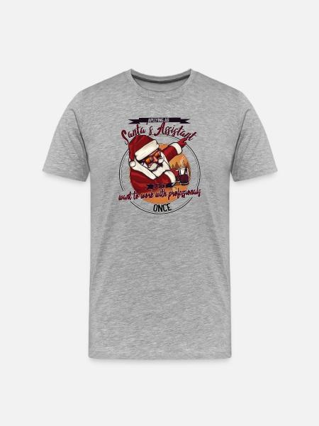 Santa's Assistant – Funny Christmas Design - Men's Premium Organic T-Shirt - heather grey
