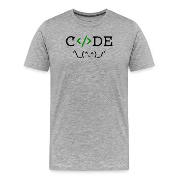 Développeur d’applications Dire Carrière Profession Succès Professionnel - T-shirt bio Premium Homme - gris chiné - Devant - Damien (186cm)