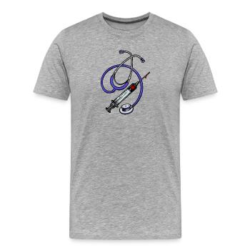 Superviseur Profession Emploi Médecin Carrière Réussite - T-shirt bio Premium Homme - gris chiné - Devant - Damien (186cm)