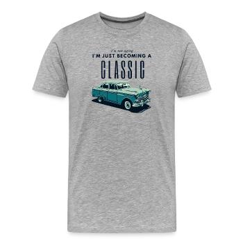Oldtimer Zeitalter Nostalgie Design - Männer Premium Bio T-Shirt - Grau meliert - Vorne - Damien (186cm)