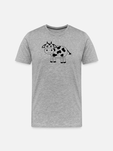 Cow - Men's Premium Organic T-Shirt - heather grey