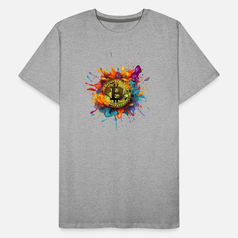 Splash de couleur Bitcoin T-shirt bio Premium Homme