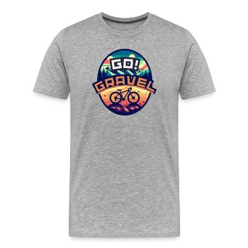 Balade en gravier GO - T-shirt bio Premium Homme - gris chiné - Devant - Damien (186cm)