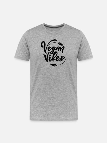 Vibrations végétaliennes - T-shirt bio Premium Homme - gris chiné