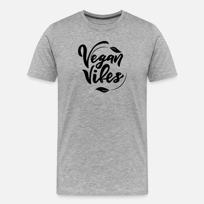 Vegan Vibes - Männer Premium Bio T-Shirt - Grau meliert