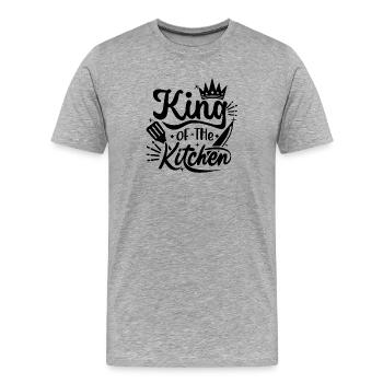King of the Kitchen - Men's Premium Organic T-Shirt - heather grey - Front - Damien (186cm)