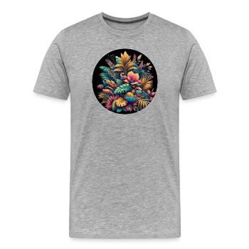 Flowers Plants Colorful Bouquet - Men's Premium Organic T-Shirt - heather grey - Front - Damien (186cm)