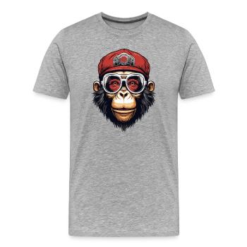 Cooler Affe - Männer Premium Bio T-Shirt - Grau meliert - Vorne - Damien (186cm)