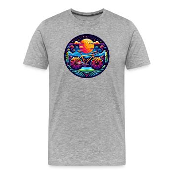 L’abstraction cycliste pour les cyclistes - T-shirt bio Premium Homme - gris chiné - Devant - Damien (186cm)