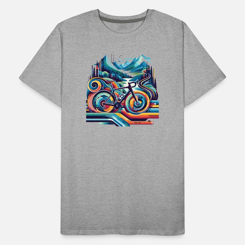 Vélo aux lignes ondulées T-shirt bio Premium Homme
