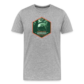 Forêt Huelgoat en armorique : Nature Mystique - T-shirt bio Premium Homme - gris chiné - Devant - Damien (186cm)