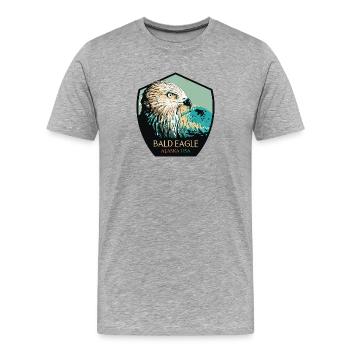 Portrait d’aigle à tête blanche d’Alaska - T-shirt bio Premium Homme - gris chiné - Devant - Damien (186cm)