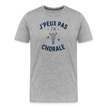 J'peux pas j'ai Chorale - T-shirt bio Premium Homme - gris chiné - Devant - Damien (186cm)