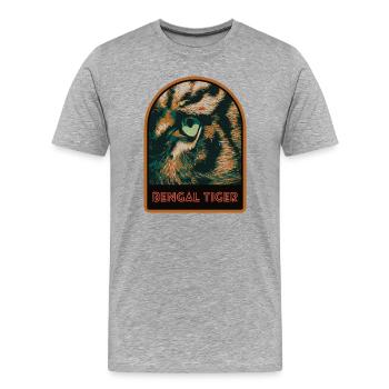Tiger's Eye in Close-up – Intense Illustration - Men's Premium Organic T-Shirt - heather grey - Front - Damien (186cm)
