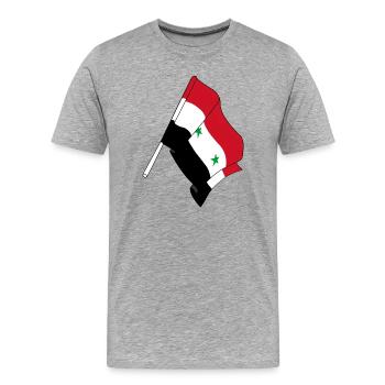 Drapeau de la Syrie - T-shirt bio Premium Homme - gris chiné - Devant - Damien (186cm)