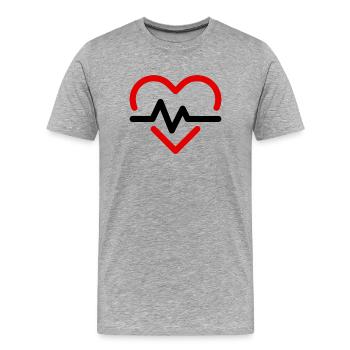 heart beat - Men's Premium Organic T-Shirt - heather grey - Front - Damien (186cm)