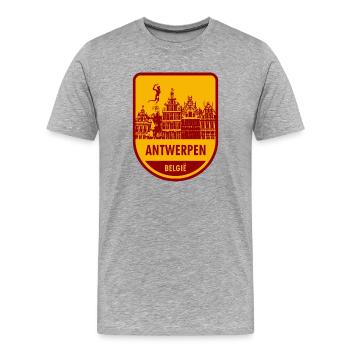 Antwerpen België - Männer Premium Bio T-Shirt - Grau meliert - Vorne - Damien (186cm)